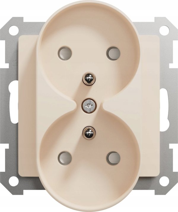 Schneider Sedna Design Διπλή Πρίζα με Γείωση SDD112275, Μπεζ, Με Καπάκια για Σύστημα Πλαισίων Design & Elements