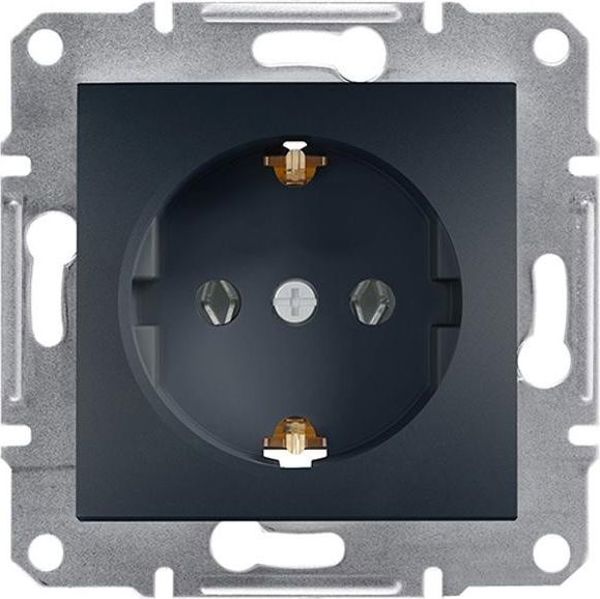 Schneider Electric Asfora Πρίζα Σούκο Μονή, 2P+E, Ανθρακί (EPH2900171)