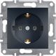 Schneider Electric Asfora Πρίζα Σούκο Μονή, 2P+E, Ανθρακί (EPH2900171)