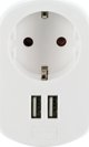 Schwaiger Φορτιστής USB 230V με 2 Θύρες USB και Πρίζα Schuko, Λευκός
