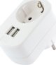 Schwaiger Φορτιστής USB 230V με 2 Θύρες USB και Πρίζα Schuko, Λευκός