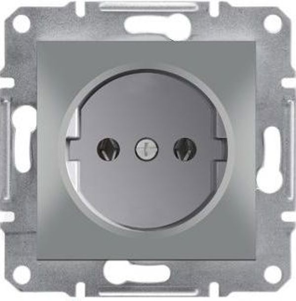 Schneider Electric Πρίζα Σούκο Asfora EPH3000161, Απλή, Χρώμα Αλουμίνιο, 2P