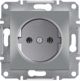 Schneider Electric Πρίζα Σούκο Asfora EPH3000161, Απλή, Χρώμα Αλουμίνιο, 2P