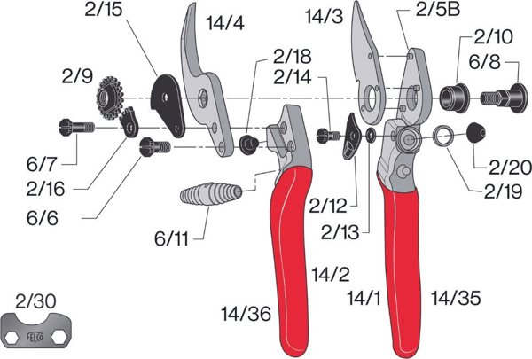 Felco 14 Ψαλίδι Κλαδέματος Υψηλής Ακρίβειας για Μικρά Χέρια, Συμπαγές και Ανθεκτικό
