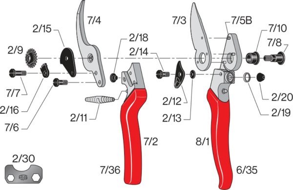 Felco 8 Κλαδευτήρι Χειρός Εργονομικό για Δεξιόχειρες, Επαγγελματικό Ψαλίδι Κλαδέματος για Μεγάλα Χέρια