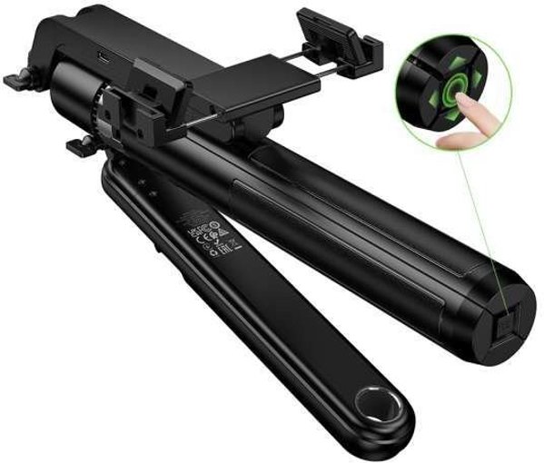 Selfie stick Hoco τρίποδο με ασύρματο χειριστήριο, περιστροφής 360° με αυτόματη ανίχνευση προσώπου K32 μαύρο