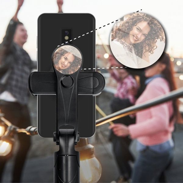Partner Tele.com SSTR-11 Selfie Stick Τρίποδο με Bluetooth Τηλεχειριστήριο & Καθρέφτη, Μαύρο