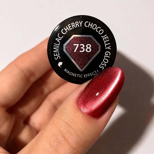 Semilac SEMILAC LAKIER 738 Cherry Choco Jelly Gloss 7ml&