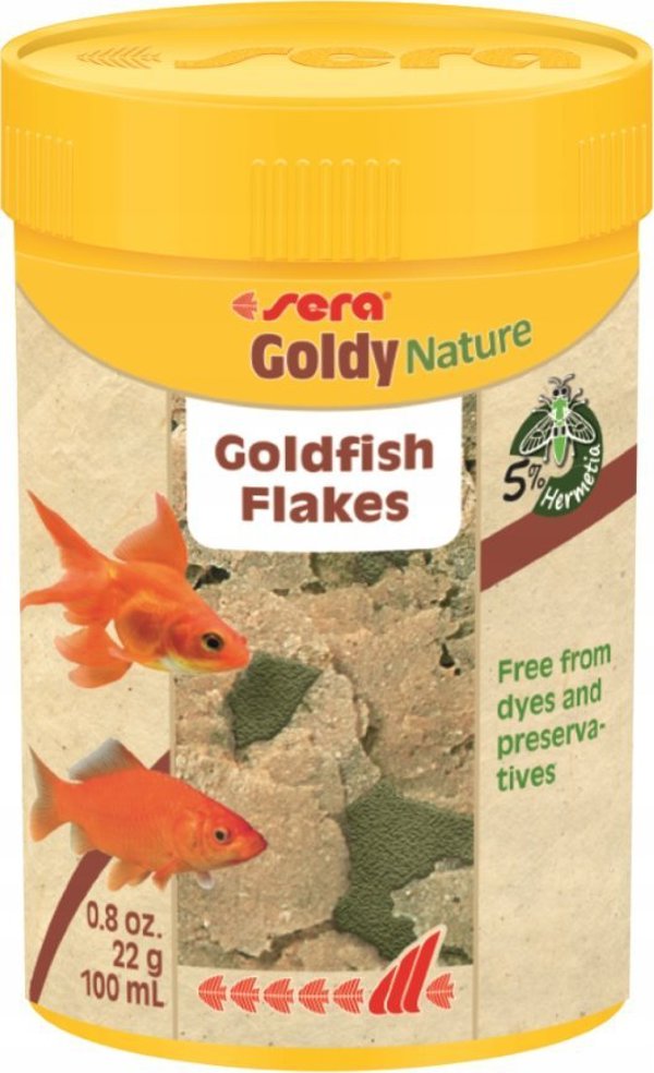 Sera Goldy Nature Τροφή για Χρυσόψαρα σε Νιφάδες 100ml - Premium Βασική Τροφή Χωρίς Χρωστικές