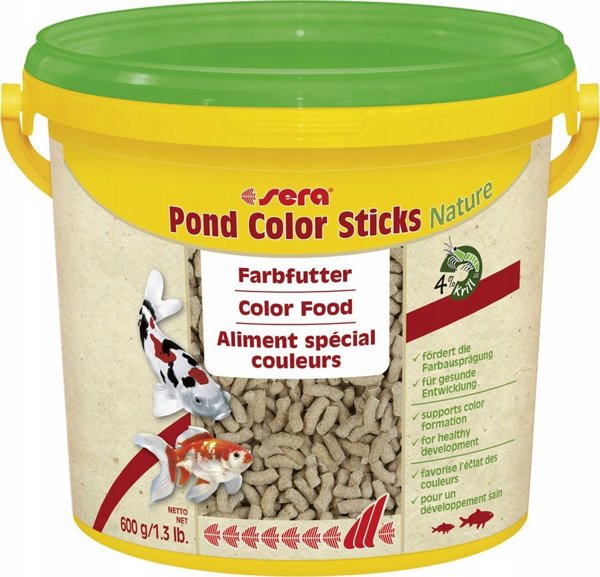 Sera Pond Color Sticks - Τροφή για Ψάρια Λίμνης, Ενισχυτικό Χρώματος, 3.800ml