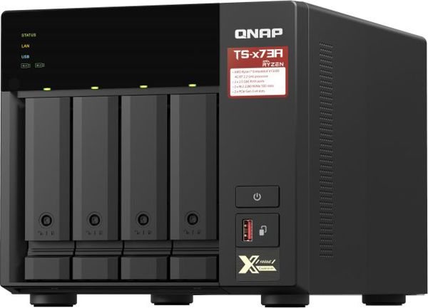 Qnap TS-473A NAS Server, 2.2GHz AMD Ryzen, 4-Bay, 2.5GbE, Υποστήριξη M.2 NVMe SSD
