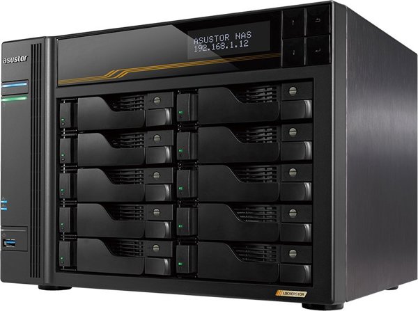Asustor LOCKERSTOR 10 Gen3 AS6810T Διακομιστής Αρχείων 10-bay, AMD Ryzen V3C14, 16GB DDR5, 4x M.2 NVMe, 2x 10GbE, 2x 5GbE