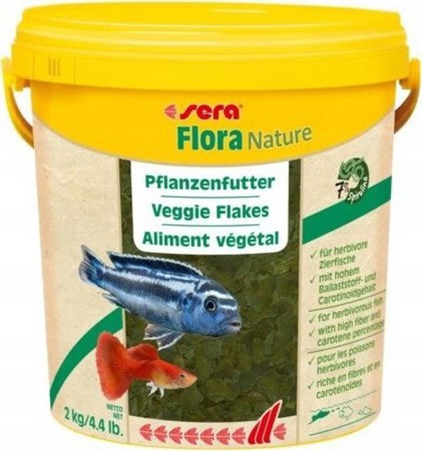 Sera Flora Nature Τροφή για Ψάρια σε Νιφάδες, Premium Φυτική Διατροφή, 10 l