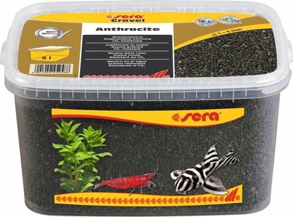 Sera Gravel Anthracite - Χαλίκι Ενυδρείου, Κόκκος 1-3mm, Ανθρακί, 6lt