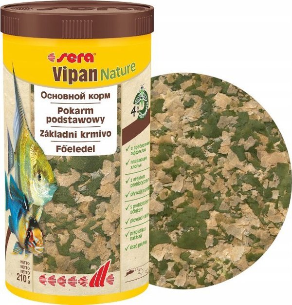 Sera Vipan Nature 1000 ml, νιφάδες - premium τροφή