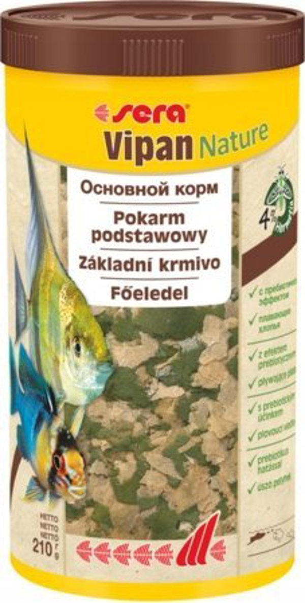 Sera Vipan Nature 1000 ml, νιφάδες - premium τροφή