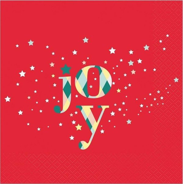 Χαρτοπετσέτες Joy κόκκινες 33x33cm