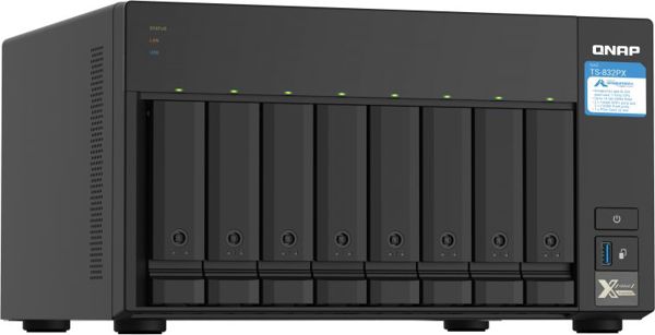 Qnap TS-832PX-4G NAS Server, 8-Bay, Τετραπύρηνος 1.7GHz, 2x 10GbE SFP+ & 2x 2.5GbE LAN, Μαύρο