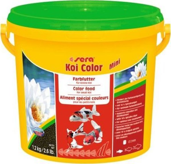 Sera Koi Color Mini, Βασική Τροφή για Ψάρια Koi, Σε Μορφή Κόκκων, 3800ml