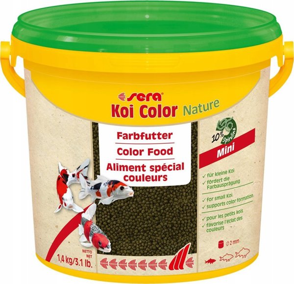 Sera Koi Color Mini, Βασική Τροφή για Ψάρια Koi, Σε Μορφή Κόκκων, 3800ml
