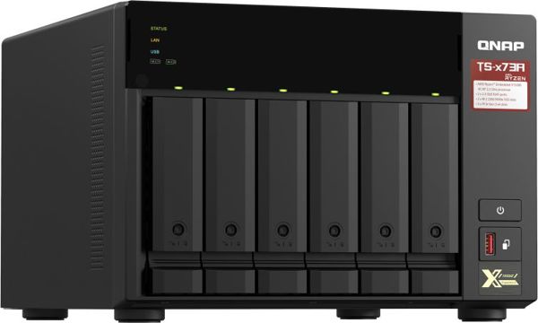 Qnap TS-673A-8G NAS Server, Τετραπύρηνος AMD Ryzen, 2.5GbE, PCIe Gen 3, Υποστήριξη Qtier, Μαύρο