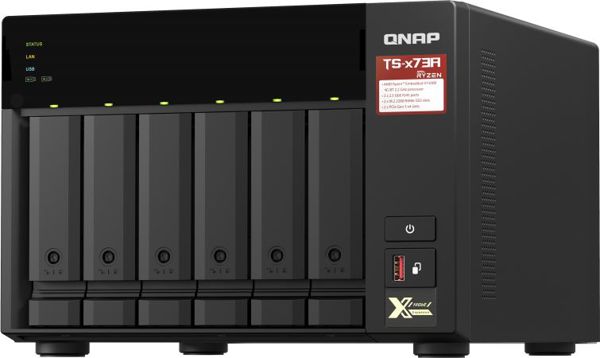 Qnap TS-673A-8G NAS Server, Τετραπύρηνος AMD Ryzen, 2.5GbE, PCIe Gen 3, Υποστήριξη Qtier, Μαύρο