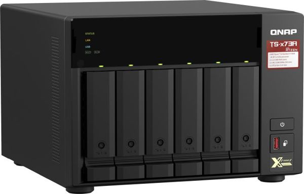 Qnap TS-673A-8G NAS Server, Τετραπύρηνος AMD Ryzen, 2.5GbE, PCIe Gen 3, Υποστήριξη Qtier, Μαύρο