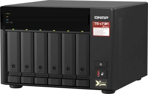 Qnap TS-673A-8G NAS Server, Τετραπύρηνος AMD Ryzen, 2.5GbE, PCIe Gen 3, Υποστήριξη Qtier, Μαύρο
