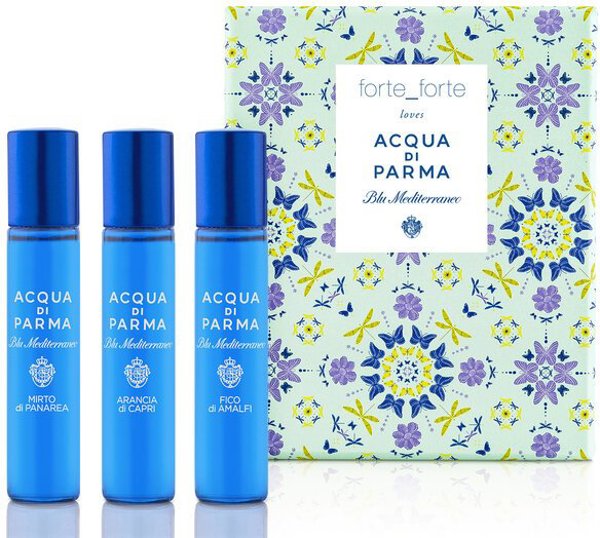 Set Acqua di Parma: Blu Mediterraneo Arancia di Capri, Eau De Toilette, Unisex, 12 ml + Blu Mediterraneo - Fico di Amalfi, Eau De Toilette, Unisex, 12 ml + Blu Mediterraneo - Mirto di Panarea, Eau De Toilette, Unisex, 12 ml Unisex