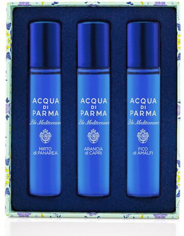Set Acqua di Parma: Blu Mediterraneo Arancia di Capri, Eau De Toilette, Unisex, 12 ml + Blu Mediterraneo - Fico di Amalfi, Eau De Toilette, Unisex, 12 ml + Blu Mediterraneo - Mirto di Panarea, Eau De Toilette, Unisex, 12 ml Unisex