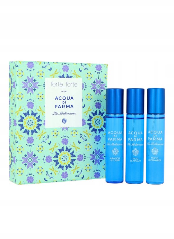 Set Acqua di Parma: Blu Mediterraneo Arancia di Capri, Eau De Toilette, Unisex, 12 ml + Blu Mediterraneo - Fico di Amalfi, Eau De Toilette, Unisex, 12 ml + Blu Mediterraneo - Mirto di Panarea, Eau De Toilette, Unisex, 12 ml Unisex