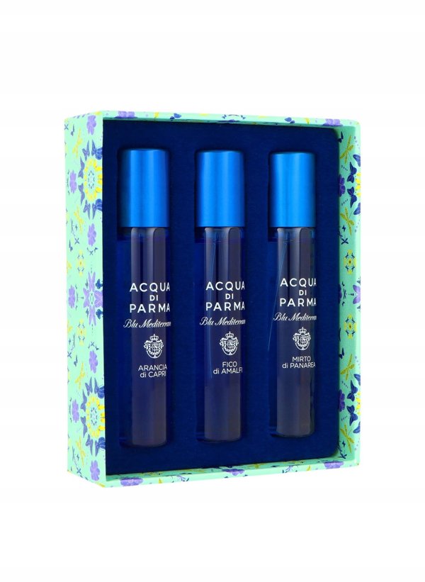 Set Acqua di Parma: Blu Mediterraneo Arancia di Capri, Eau De Toilette, Unisex, 12 ml + Blu Mediterraneo - Fico di Amalfi, Eau De Toilette, Unisex, 12 ml + Blu Mediterraneo - Mirto di Panarea, Eau De Toilette, Unisex, 12 ml Unisex