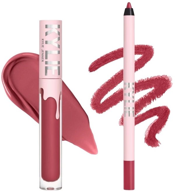 Set Kylie Cosmetics: By Kylie, Liquid Lipstick, 103, Better Not Pout, 3 ml + By Kylie, Pencil, Lip Liner, Better Not Pout, 1.1 g For Women