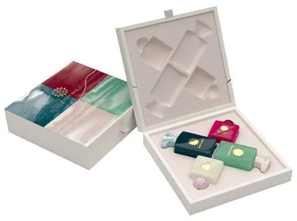 Set Amouage: Renaissance - Enclave, Eau De Parfum, For Men, 7.5 ml + Crimson Rocks, Eau De Parfum, For Women, 7.5 ml + Ashore, Eau De Parfum, For Women, 7.5 ml + Meander, Eau De Parfum, For Men, 7.5 ml For Men