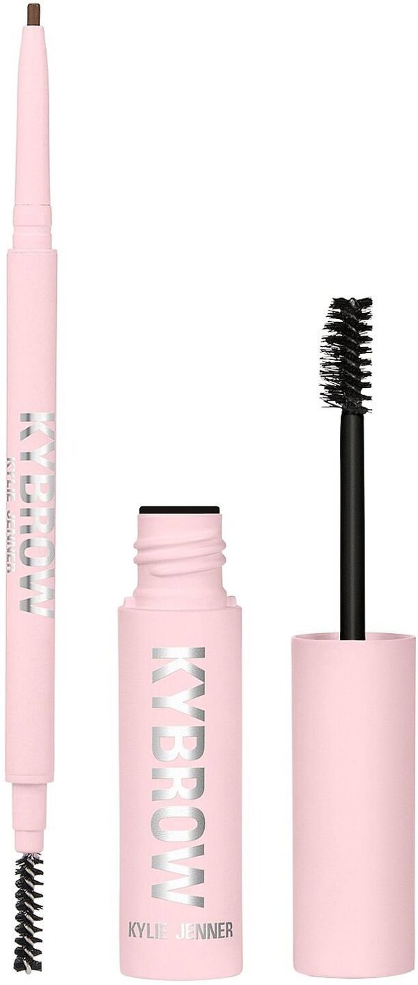 Set Kylie Cosmetics: Kybrow, Defined, Eyebrow Cream Pencil & Brush 2-In-1, 004, Medium Brown, 0.09 g + By Kylie, Define, Eyebrow Gel, Translucent, 5 ml For Women