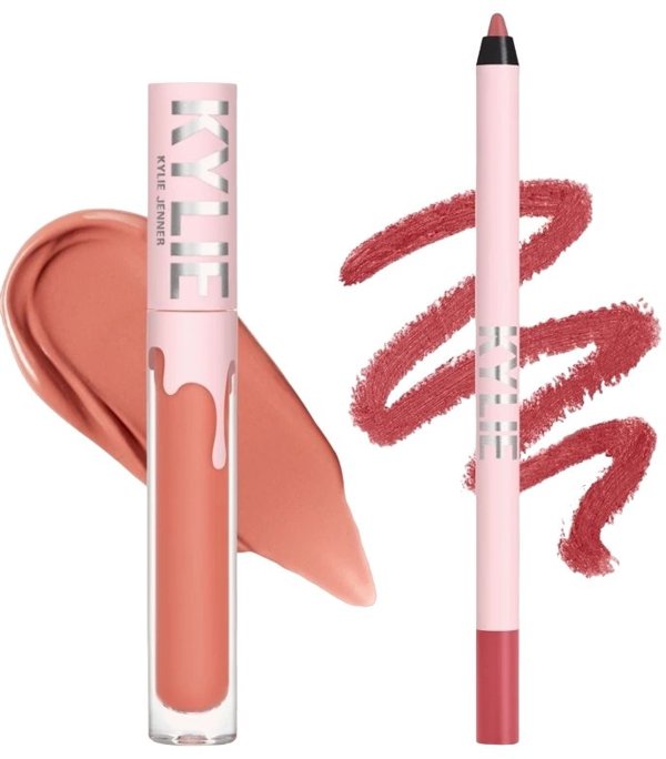 Set Kylie Cosmetics: By Kylie, Liquid Lipstick, 801, Queen, 3 ml + By Kylie, Pencil, Lip Liner, Queen, 1.1 g For Women