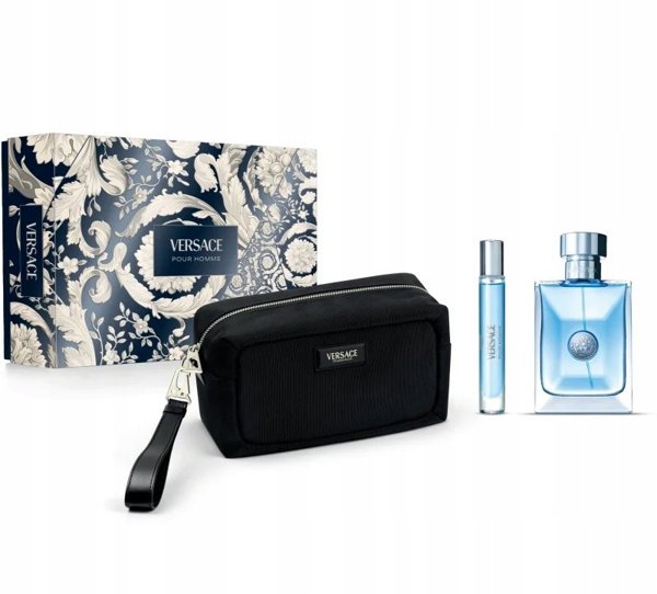 SET VERSACE Pour Homme EDT spray 100ml + EDT spray 10ml + COSMETICS BAG