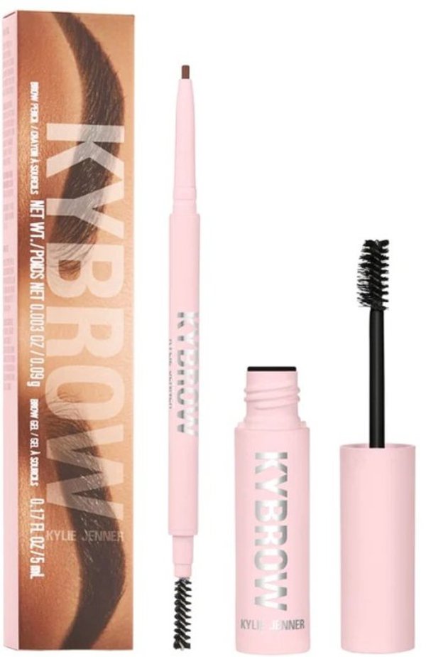 Set Kylie Cosmetics: Kybrow, Defined, Eyebrow Cream Pencil & Brush 2-In-1, 003, Cool Brown, 0.09 g + By Kylie, Define, Eyebrow Gel, Translucent, 5 ml For Women