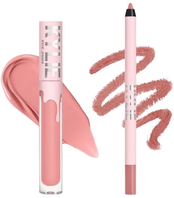 Set Kylie Cosmetics: By Kylie, Liquid Lipstick, 300, Kokok, 3 ml + By Kylie, Pencil, Lip Liner, Kokok, 1.1 g For Women