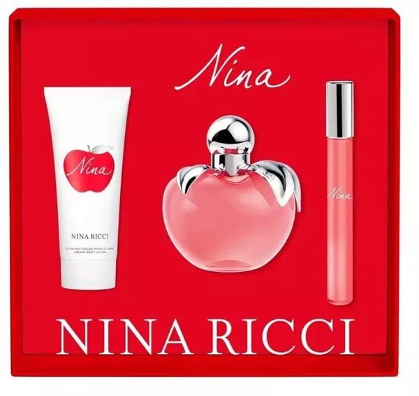 Set Nina Ricci: Nina, Eau De Toilette, For Women, 80 ml + Nina, Eau De Toilette, For Women, 10 ml + Nina, Body Lotion, Body, 75 ml For Women