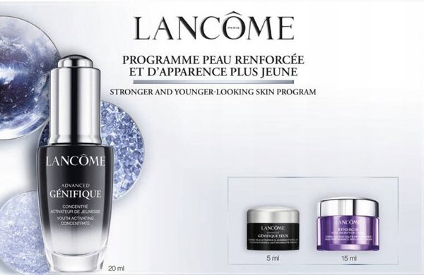 Set Lancome: Advanced Genifique, Anti-Aging, Serum, For Face, 20 ml + Advanced Genifique, Hydration, Eye Cream, 5 ml + Rénergie HPN 300-Peptide, Anti-Aging, Cream, For Face, 15 ml For Women