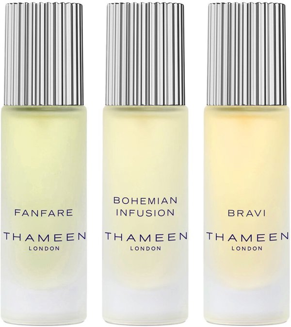 Set Thameen London: Fanfare, Eau De Cologne, Unisex, 10 ml + Bohemian Infusion, Eau De Cologne, Unisex, 10 ml + Bravi, Extrait De Parfum, Unisex, 10 ml Unisex