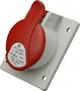 SEZ Πρίζα Πίνακα Λοξή IP44 32A 400V 5P, Εντοιχισμένη με Κουτί, Κόκκινη GTPN 3253