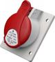 SEZ Πρίζα Πίνακα Λοξή IP44 32A 400V 5P, Εντοιχισμένη με Κουτί, Κόκκινη GTPN 3253