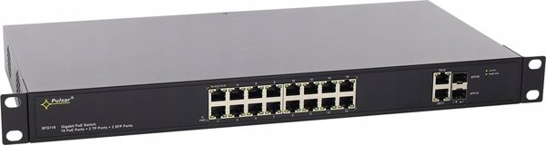 SFG108WP PULSAR Switch PoE 16-portowy Gigabit Ethernet 2x SFP 16x PoE+
