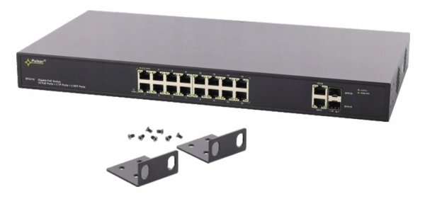 SFG108WP PULSAR Switch PoE 16-portowy Gigabit Ethernet 2x SFP 16x PoE+
