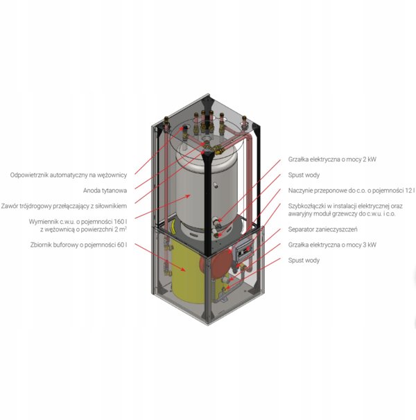 SG-000646S / GALMET / HYBRYDOWY SYSTEM GRZEWCZY PRIMA 1F R32 10GT + SZAFA HYDRAULICZNA GT160 + CENTRALA SMART SINUM