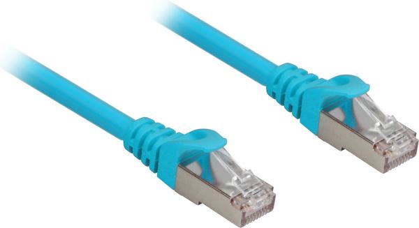 Sharkoon RJ-45/RJ-45 kat.6a S/FTP niebieski 0.5m