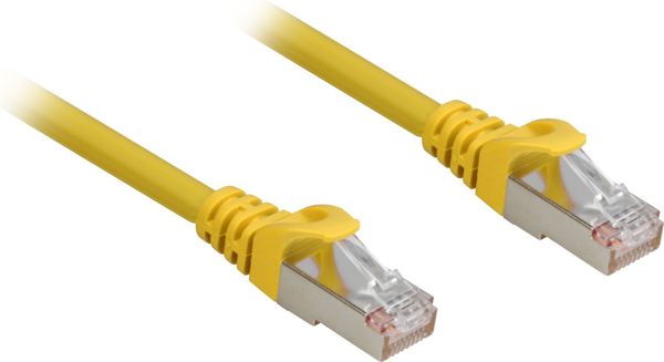 Sharkoon RJ-45/RJ-45 kat.6a S/FTP zolty 10m