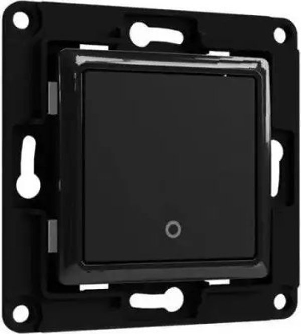 Shelly Wall Switch 1 - Διακόπτης Τοίχου με 1 Κουμπί, Μαύρος, Συμβατός με Shelly 1, 1PM, Plus 1, Plus 1PM, 1L και Dimmer 2